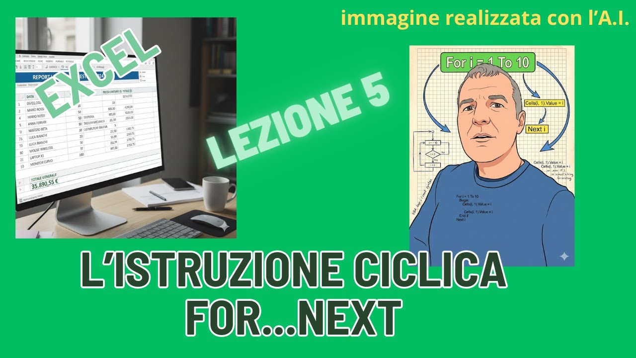 Il VBA di Excel - Lezione 5 - Istruzione FOR NEXT (cicli)