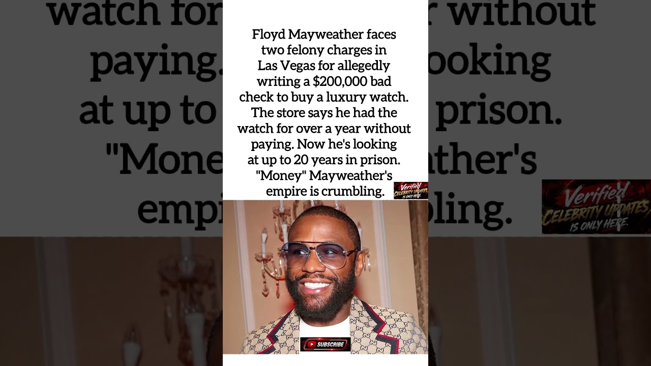 Floyd Mayweather Faces FELONY Charges for $200K Bad Check &mdash; Up to 20 Years in Prison 😳 #shorts
