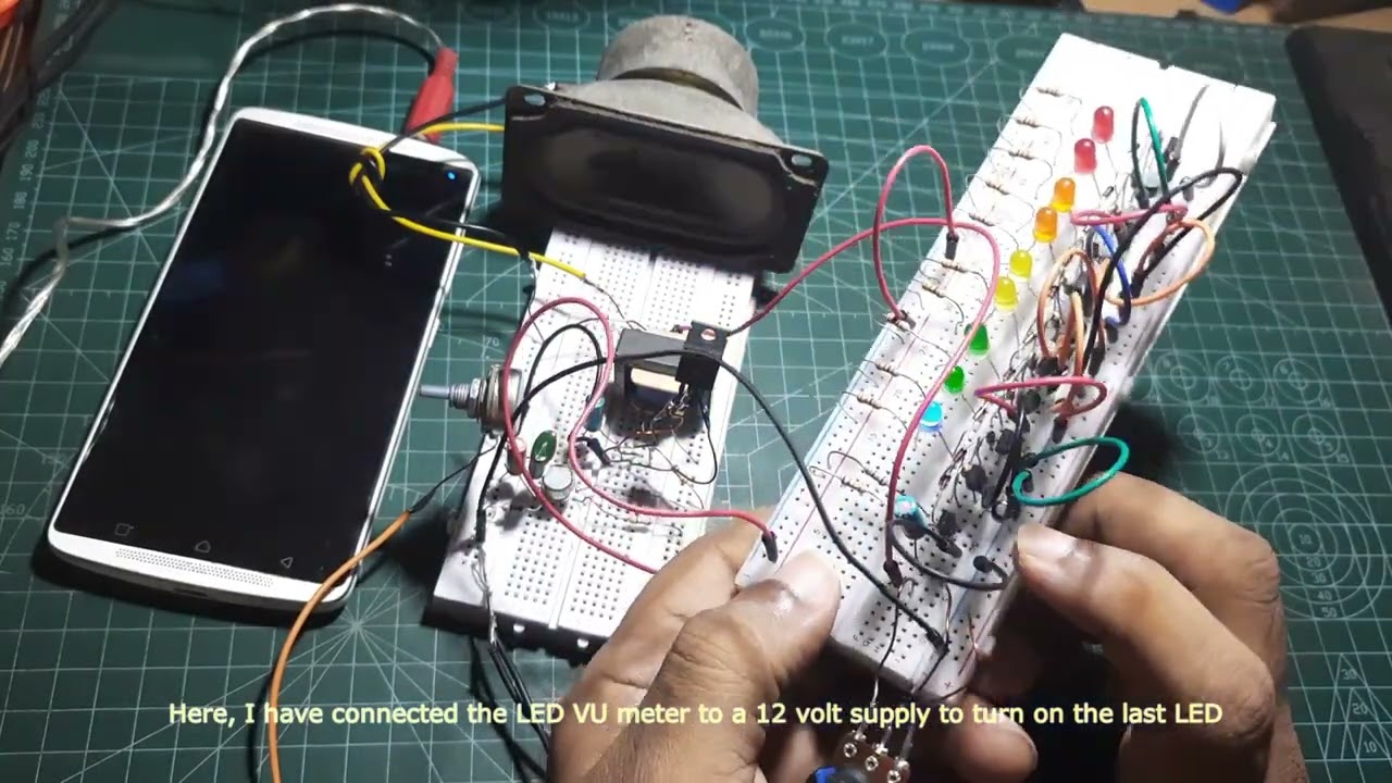 Transistor Based 9 LED VU Meter for Audio Level Indication