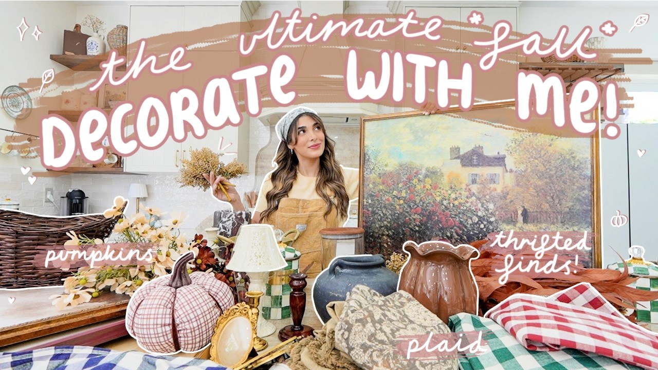 FALL HOME DECORATE WITH ME! styling thrift finds, fall florals + cozy decor! 🍁