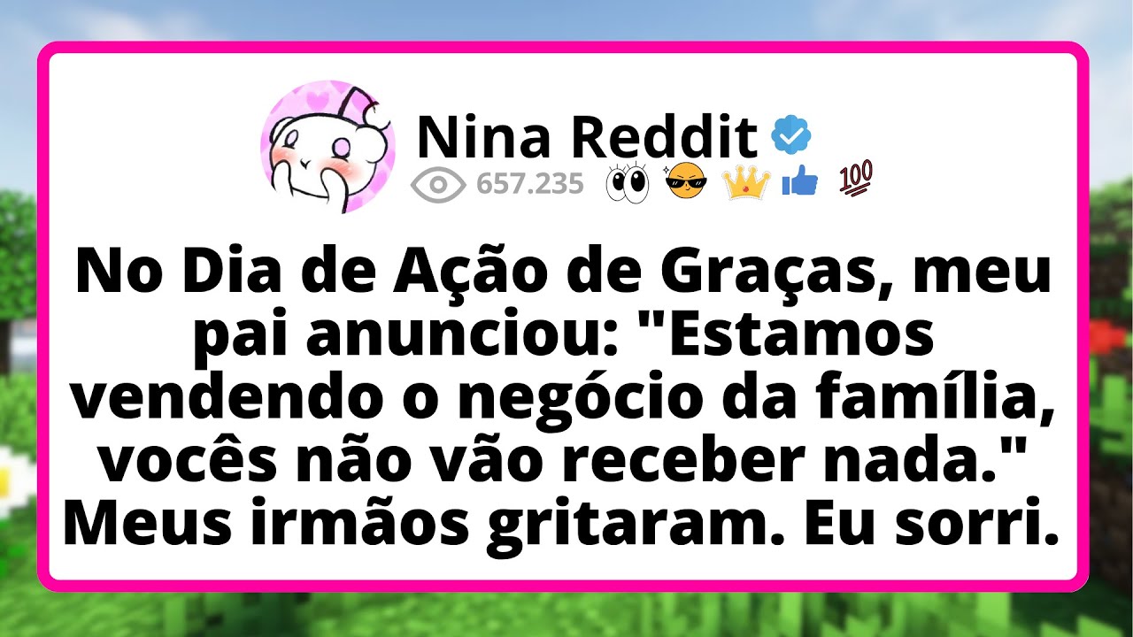 No DIA de ação de graças, meu pai anunciou: 