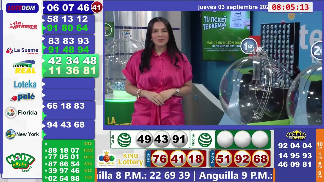 🔴 EN VIVO: Loteka y Loter&iacute;a Real 7:55 PM | Resultados Hoy Jueves 3 de septiembre 2026