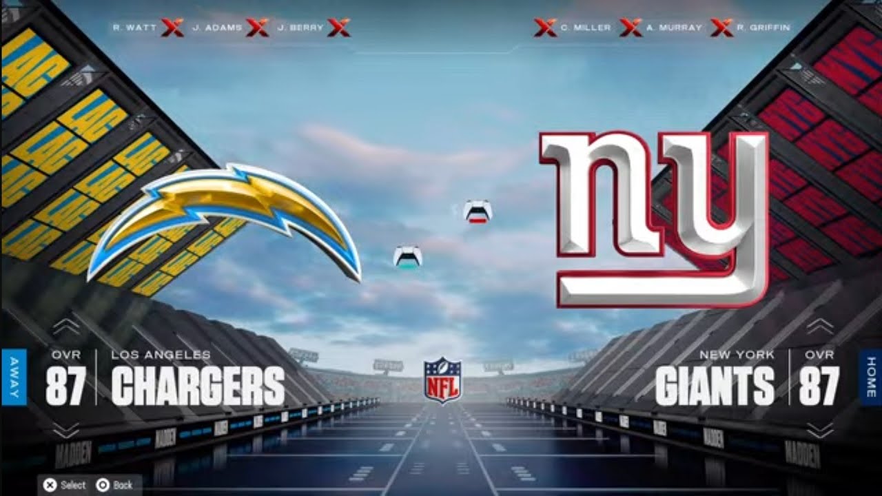 NFL Week 4 LA Chargers 2-1 vs New York Giants 0-3