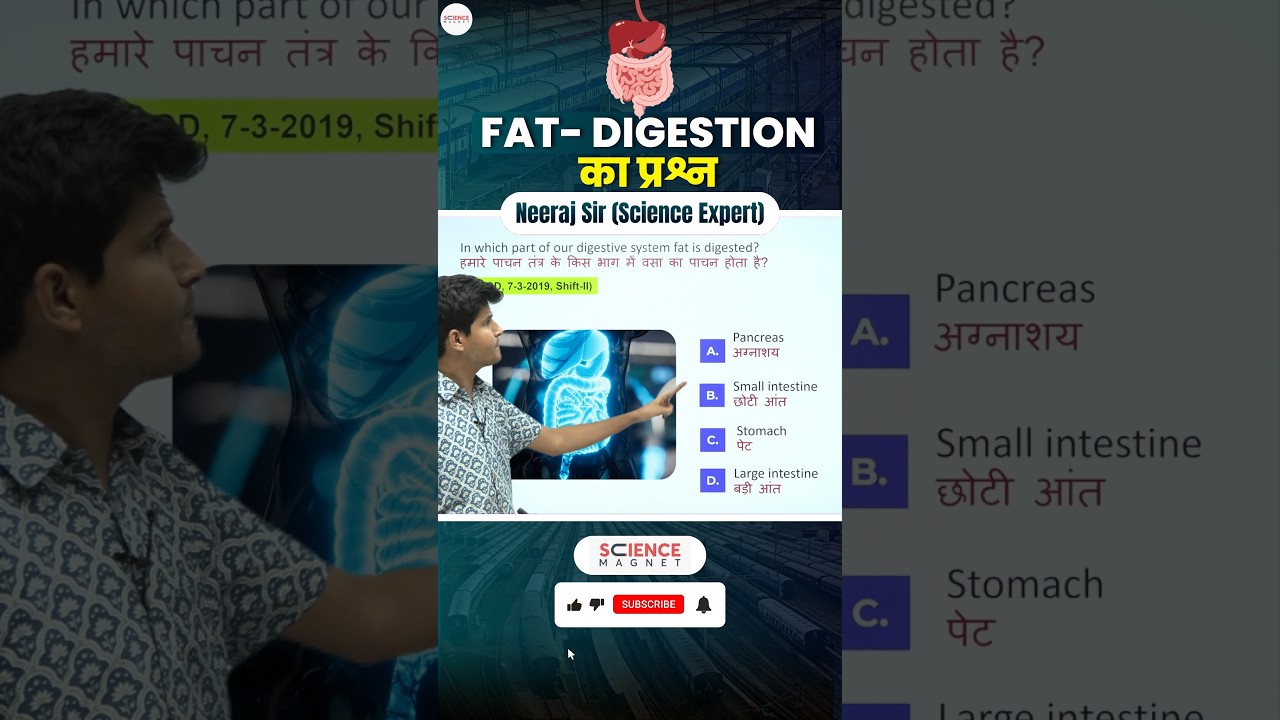 Science - Fat Digestion का Question #neerajsir #sciencemagnetshort