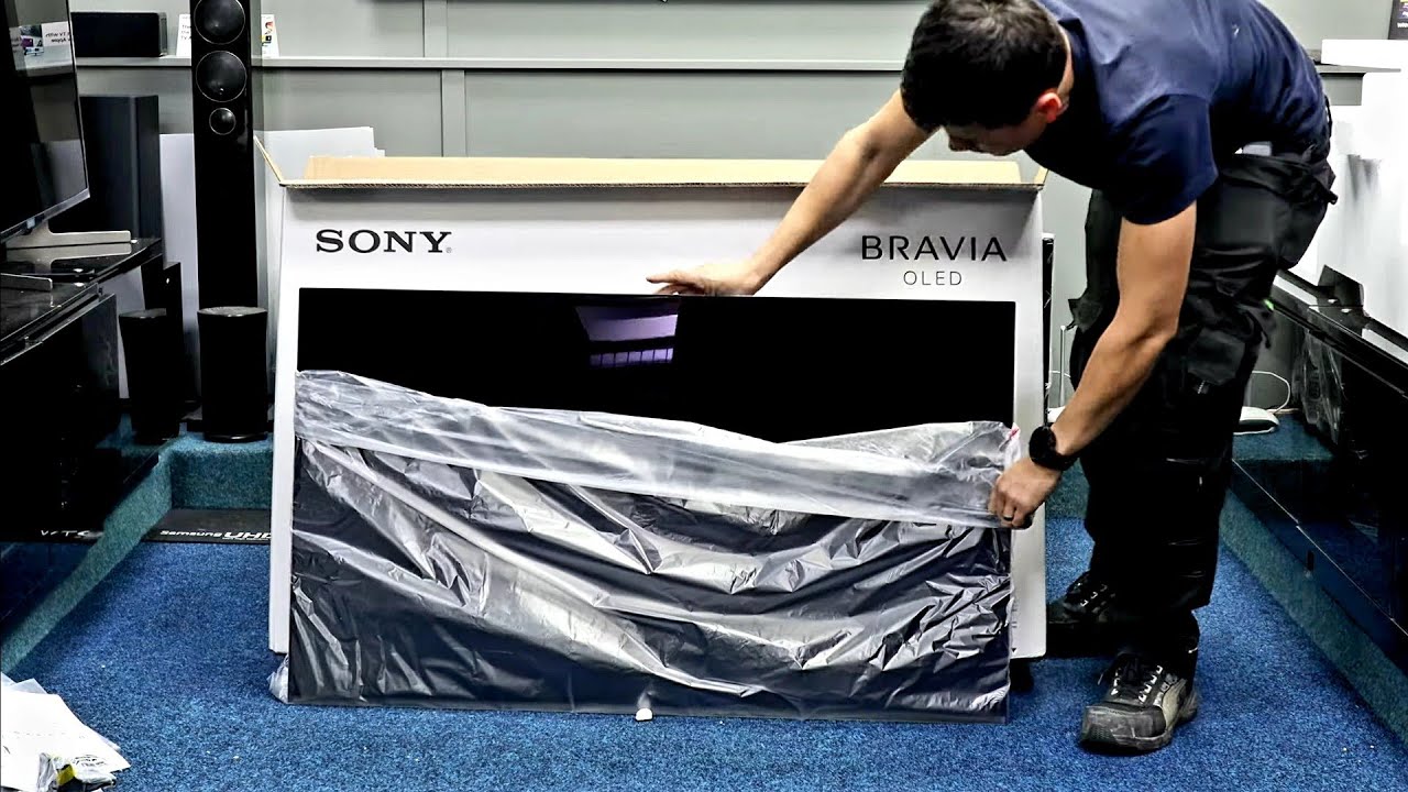 Rozpakowywanie i konfiguracja telewizora SONY OLED KE48A9 z filmami demonstracyjnymi 4K