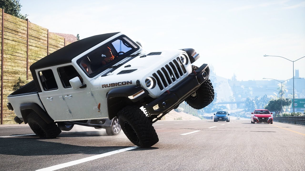 BeamNG Drive - Realistic Rollover Crashes #4