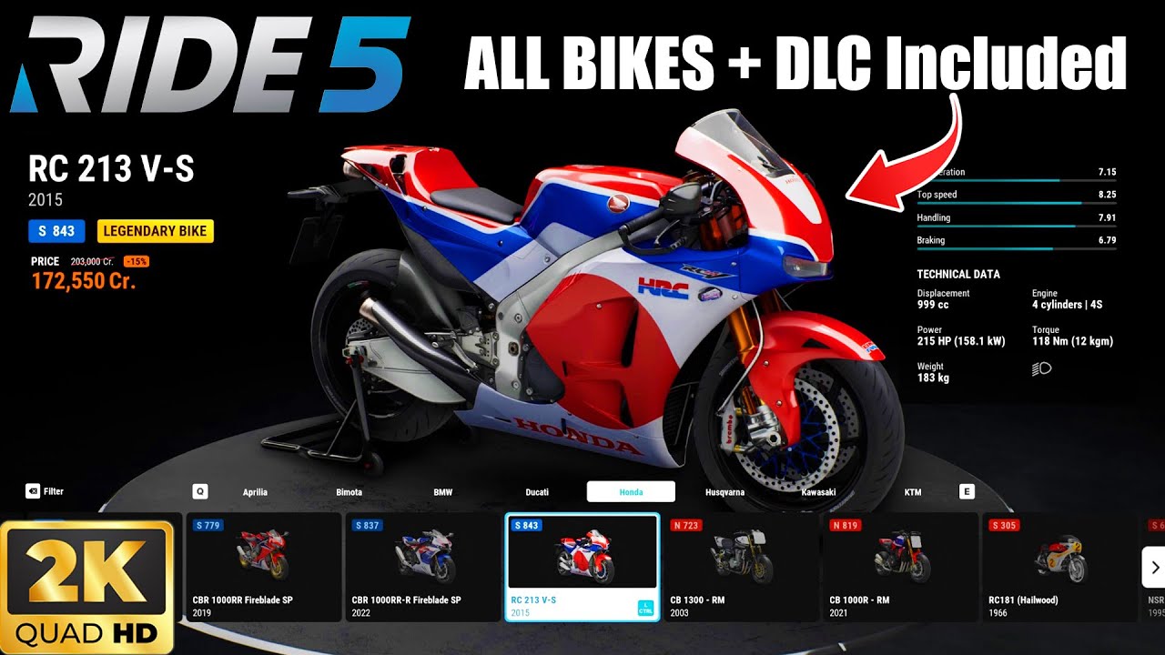 Ride 5 - Full Bike List (All DLC Included) 2026