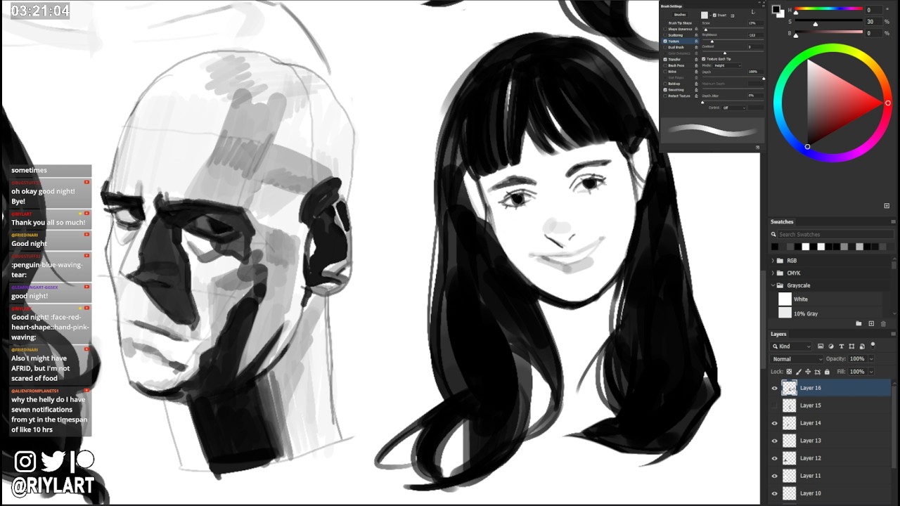portrait practice | late night drawing
