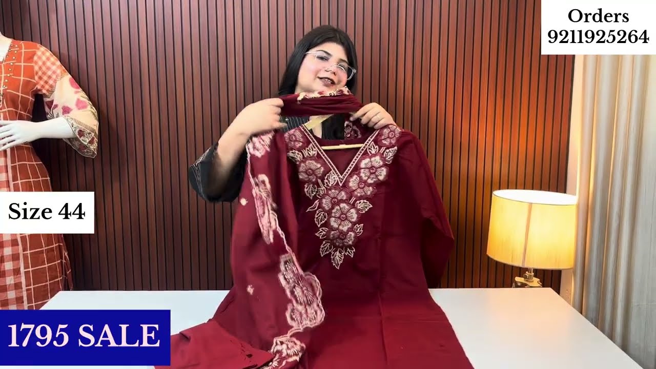 16 June | Lucky Sizes Sale - Cotton Suits , Embroidery and Handwork Kurta Sets on Sale with freeship