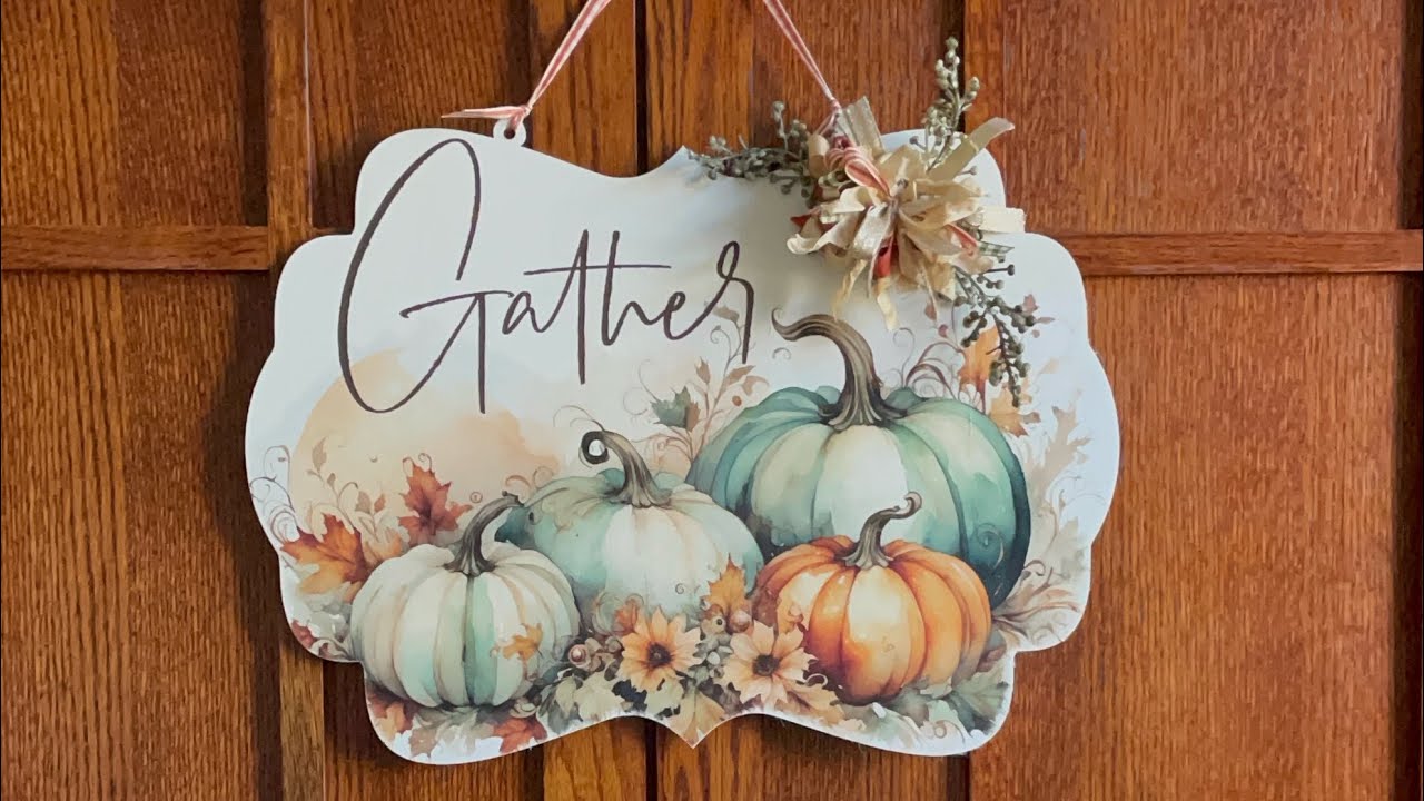 Fall decoupaged door hanger