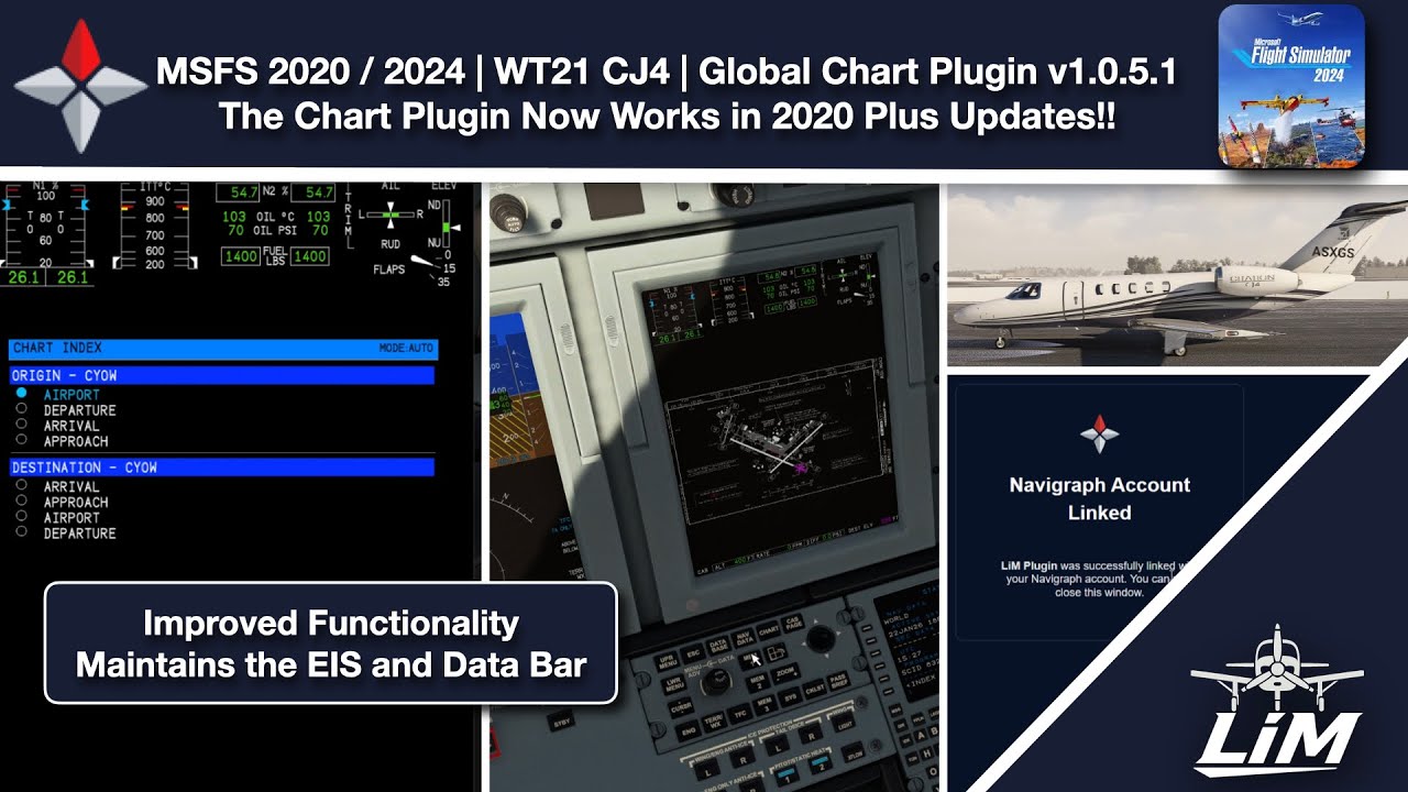 MSFS 2024 | Navigraph Charts | WT CJ4 Plugin v1.0.5.1 Updates!
