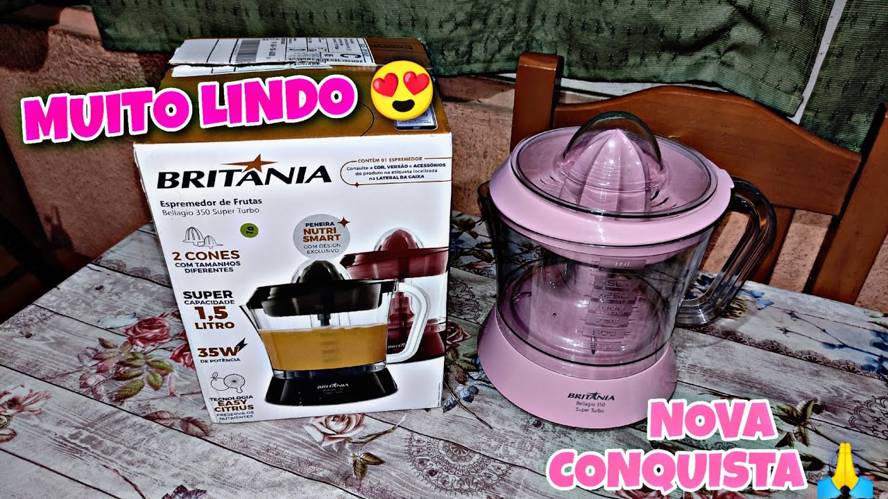 COMPREI UM ESPREMEDOR ROSA BRITÂNIA BELLAGIO 350 SUPER TURBO ❤️ #britânia