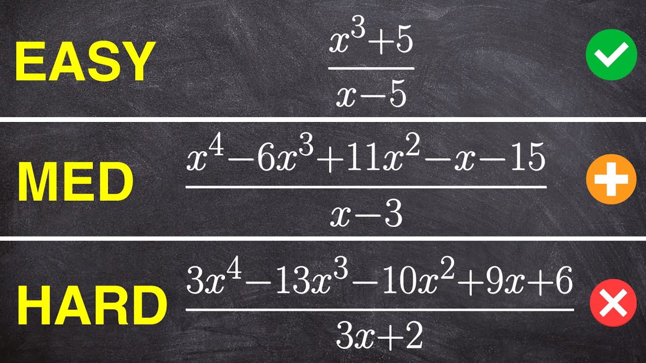Divide Polynomials Using SYNTHETIC DIVISION Step by Step