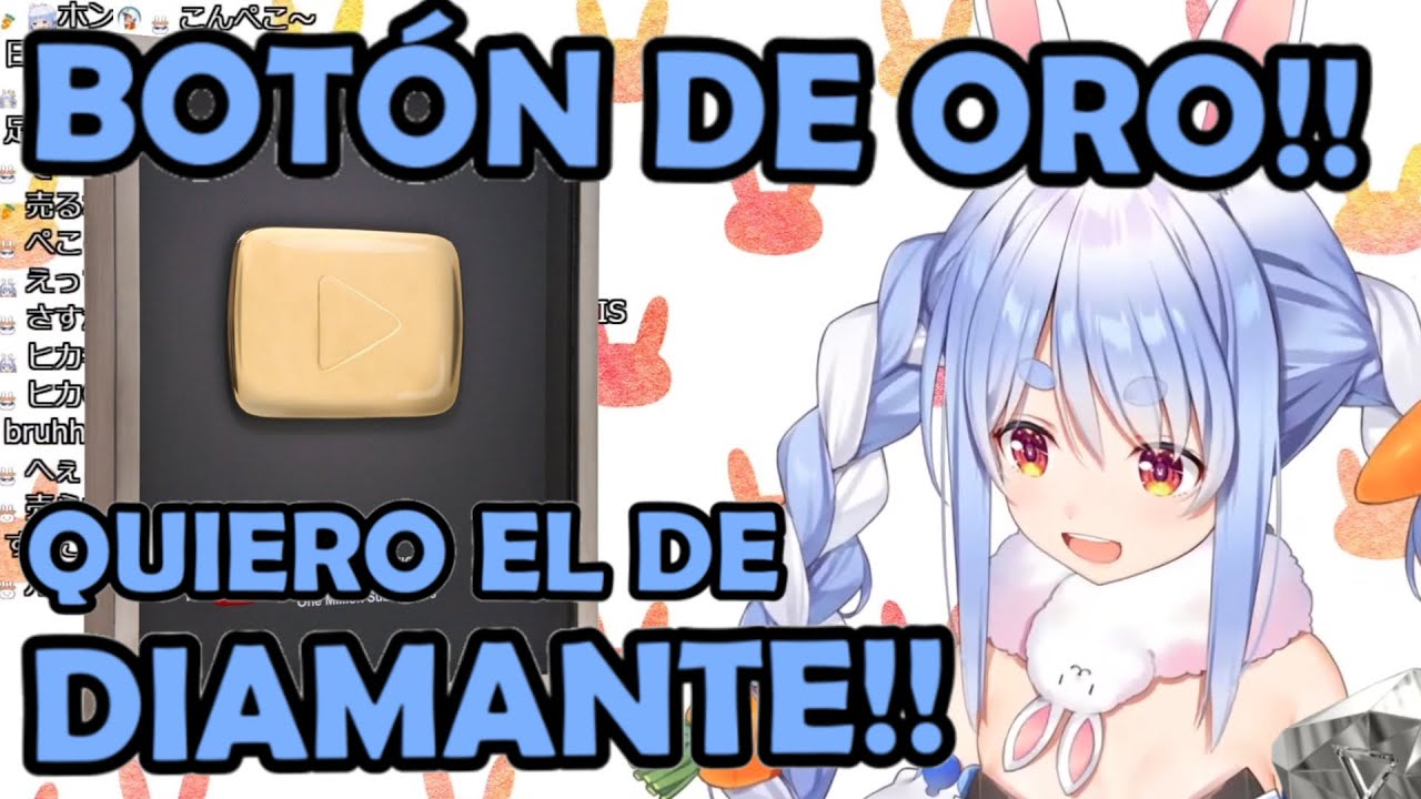 [Sub Esp] A Pekora le LLEGÓ el BOTÓN DE ORO de YOUTUBE (¿Sigue el de DIAMANTE?)  [Hololive]