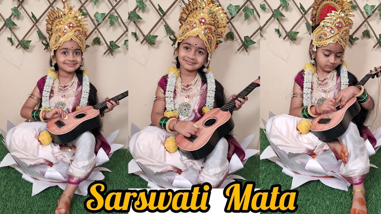 Fancy Dress Competition Saraswati Mata Makeup | Maa Saraswati costume | Saraswati Mata Makeup Look