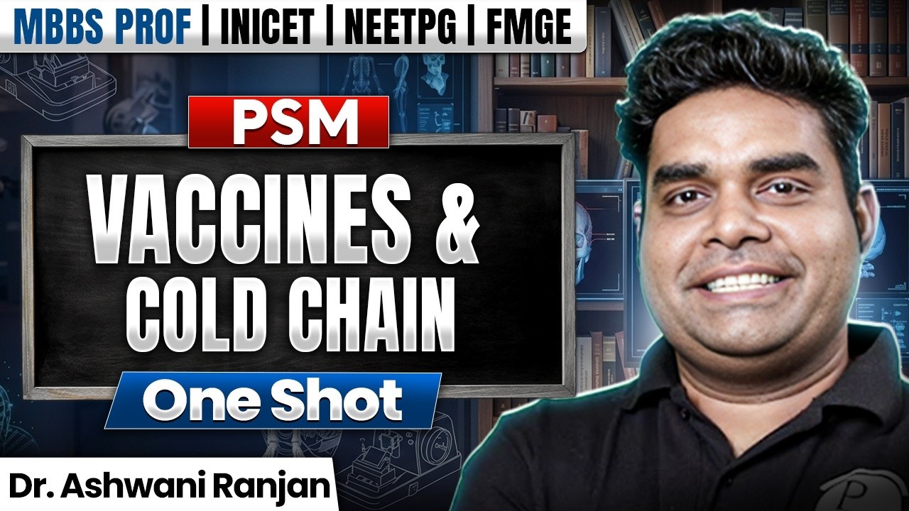 Vaccines & Cold Chain | PSM Lecture | MBBS 3rd Year One Shot | INICET / FMGE / NEET PG