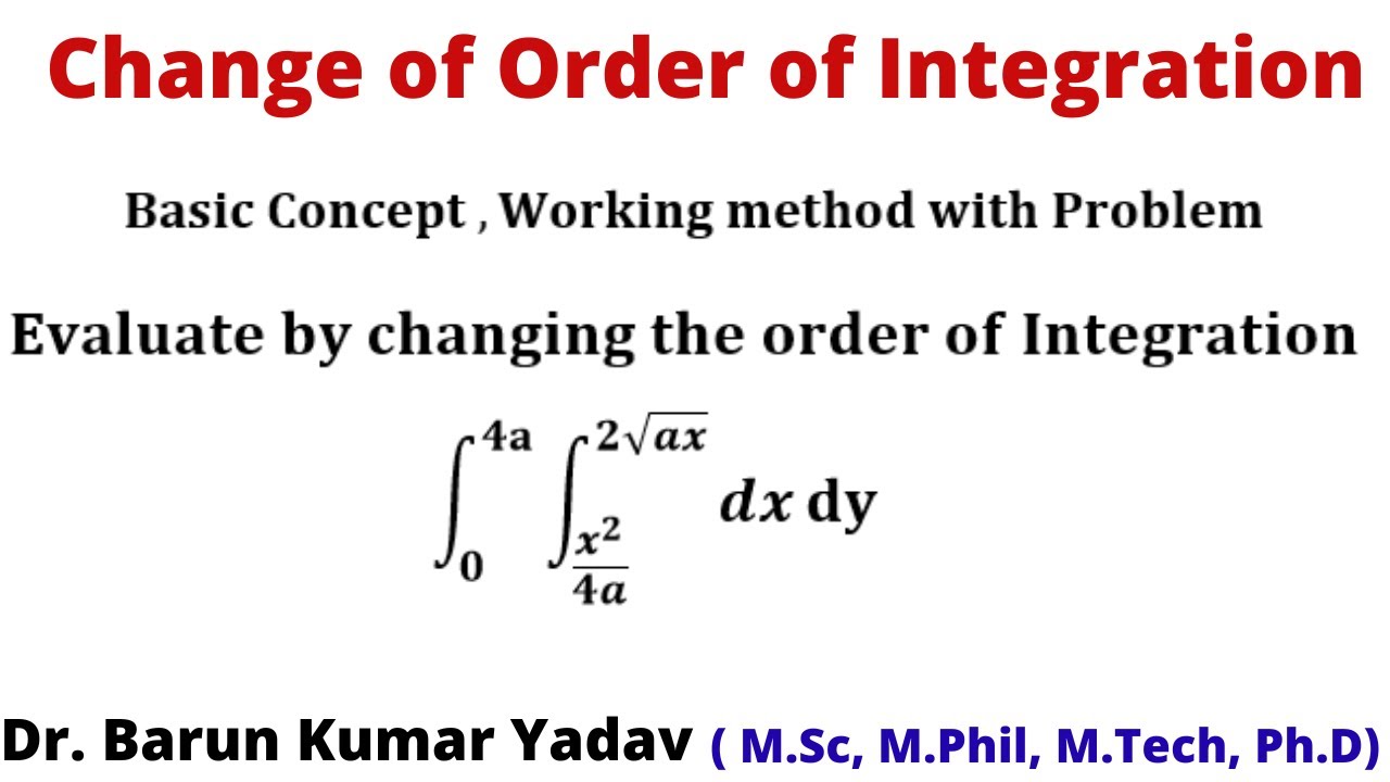 Change of order of Integration in Hindi | double integral | Multiple integral | part 18|Barun maths