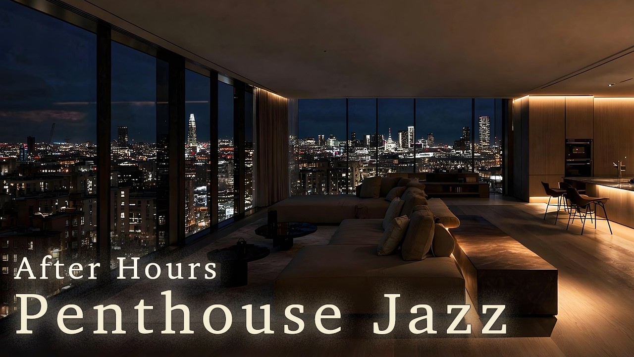 [4K] After Hours Jazz — Manhattan Skyline Penthouse Jazz | Above The City Jazz