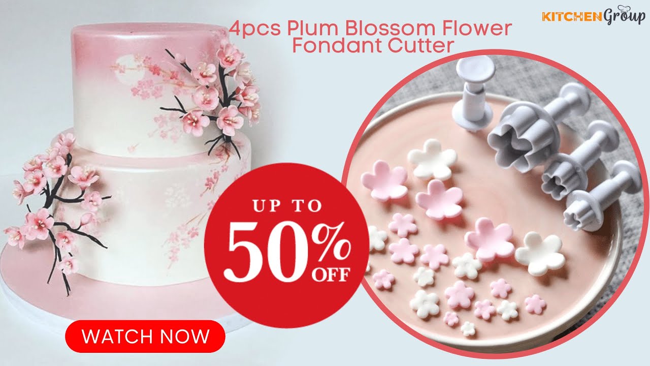 This 4Pcs Plum Blossom Flower Fondant Cutter Is Going To Make Your Cake Look All Flowery