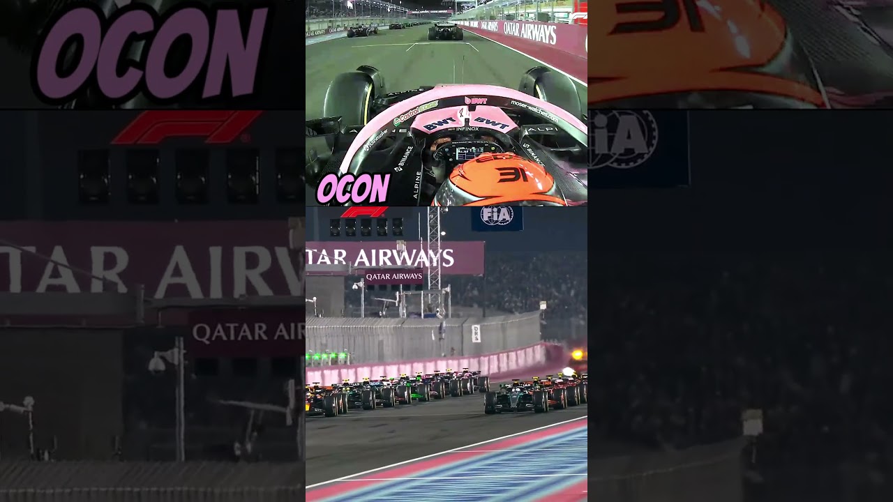 Triple choque entre Colapinto, Ocon y Hulkenberg en primera vuelta!!  #formula1