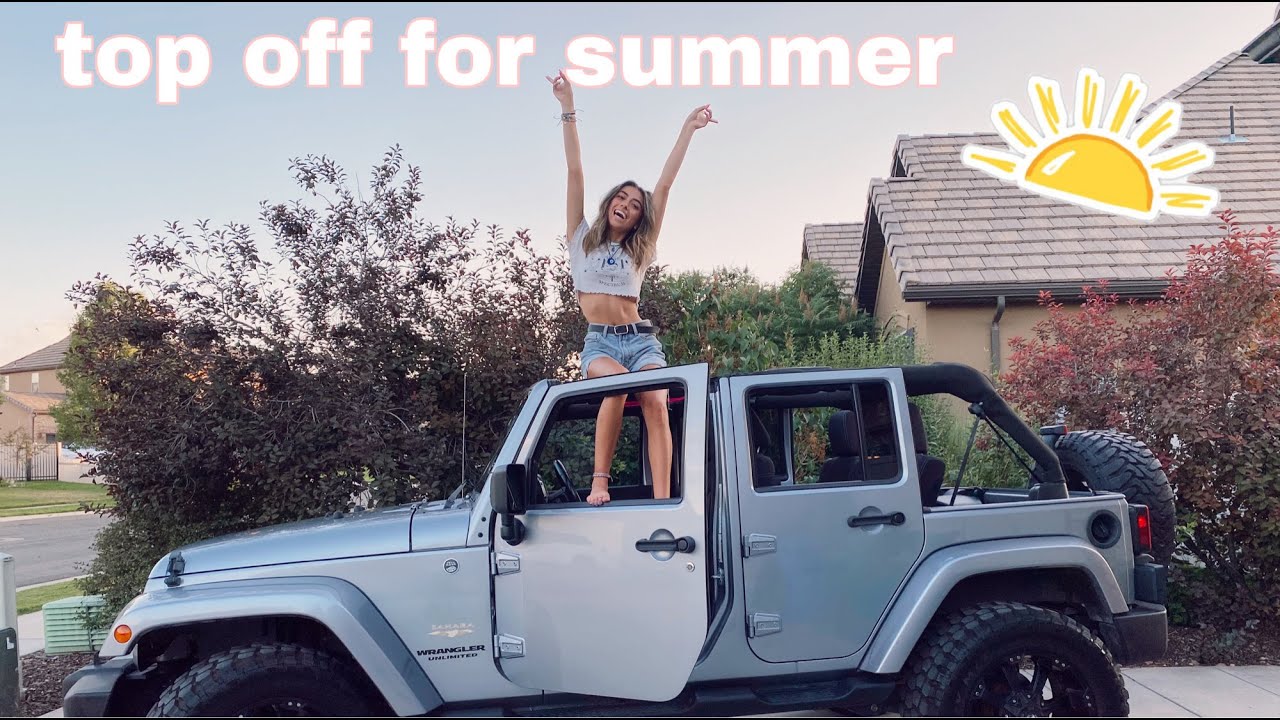 taking my jeeps top off for summer! accidentally had jeep top off in carwash!