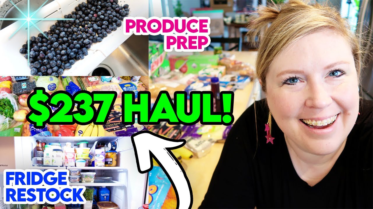 ✨ Grocery haul, MEAL PLAN, & fridge restock with me!! (bonus ASMR produce prep)