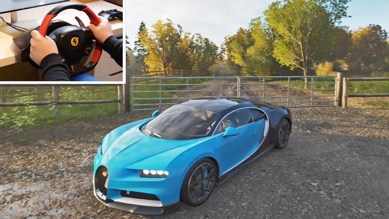 Forza Horizon 4 Driving Bugatti Chiron (Thrustmaster 458 Spider Steering Wheel) Gameplay
