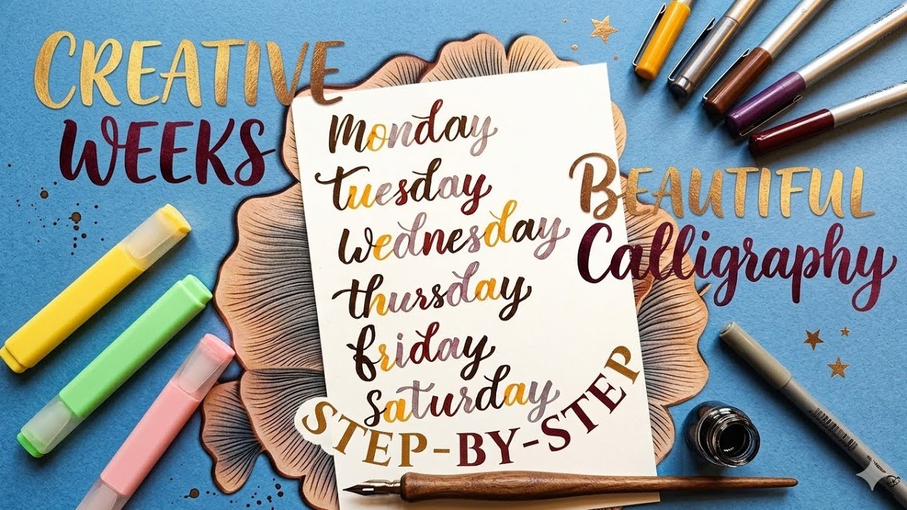 How to Write Day Of The Week In English Cursive Writing| Sunday Monday in calligraphy  | Week Name 😍