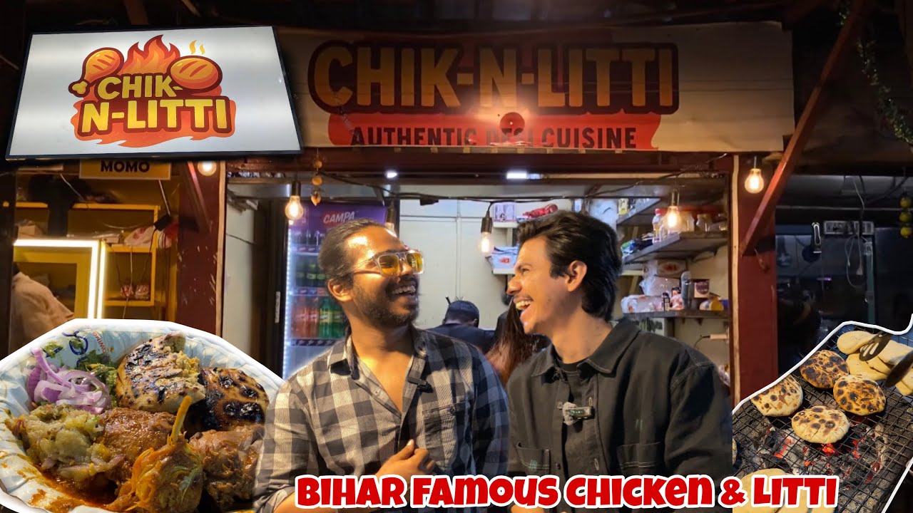 Bihar Famous “Litti Chokha Chicken’ Trying new food in Acropolis Area Food Market | Bihari Dish
