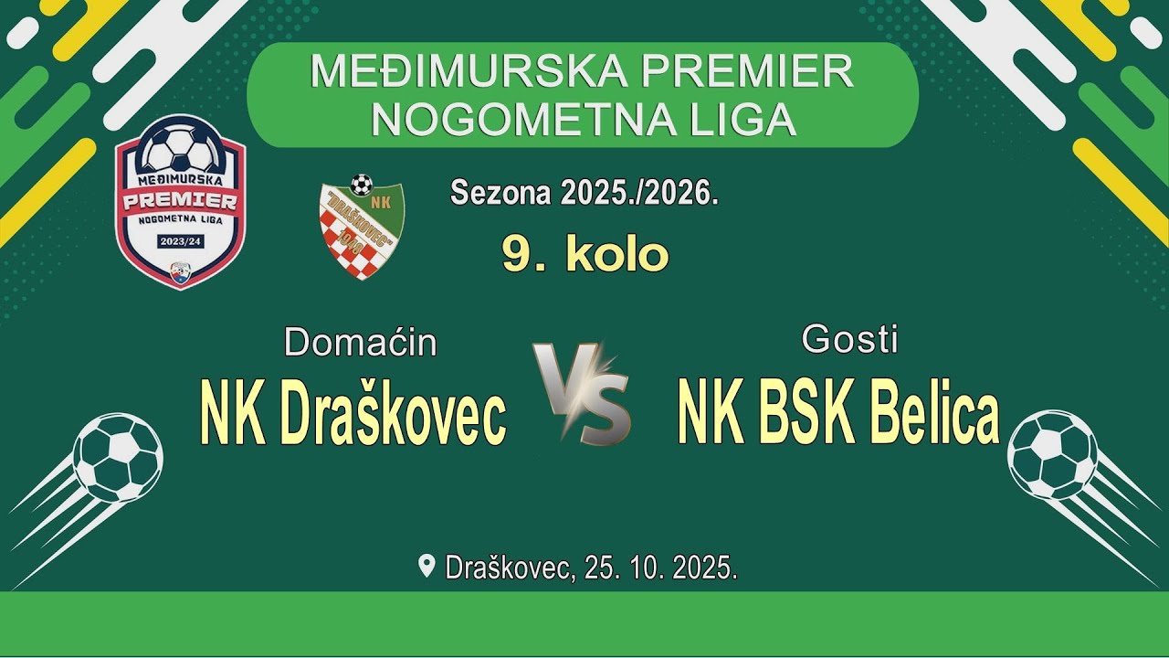 NK Dra&scaron;kovec vs NK BSK Belica - MPNL 9. kolo, Sezona 2025./26. Dra&scaron;kovec, 25. 10. 2025.