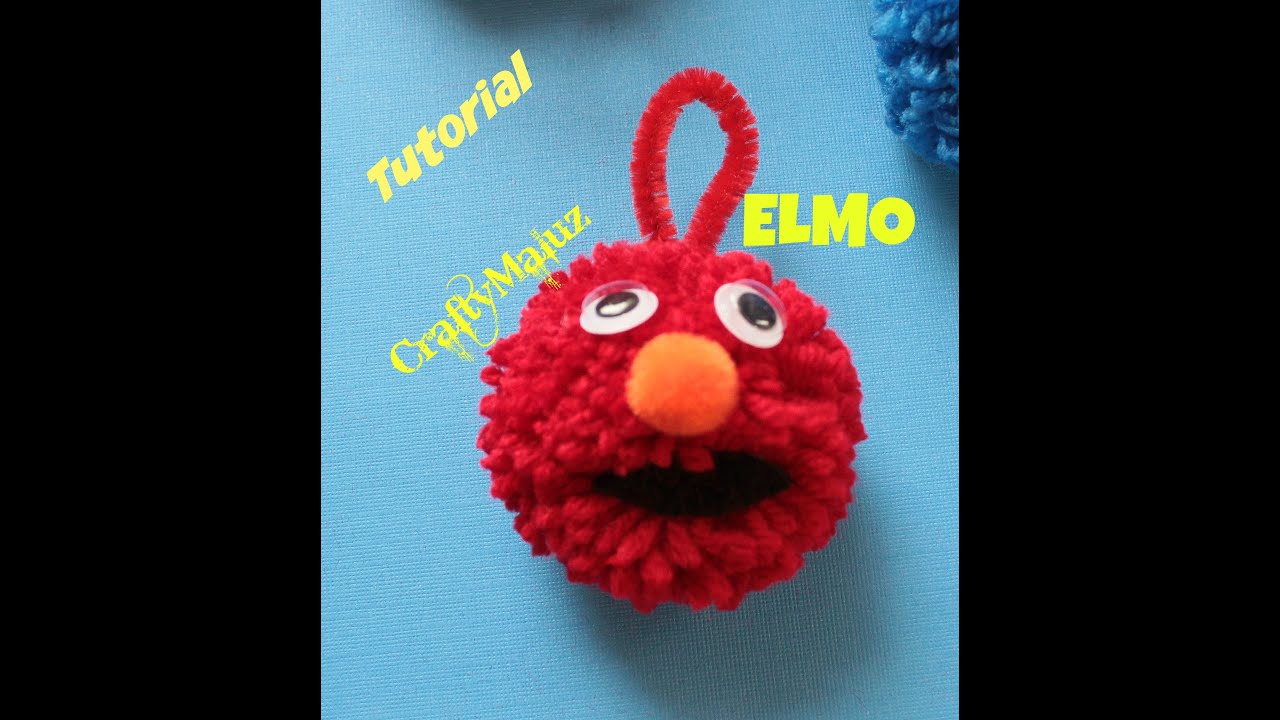 Tutorial: Elmo Hecho de pompón de lana / llavero