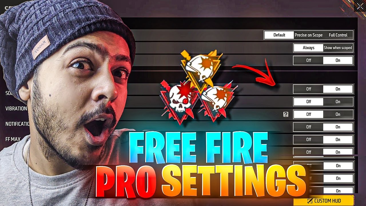 Free fire &ldquo;PRO SETTINGS&rdquo;  || BEST SETTINGS  IN FREE FIRE