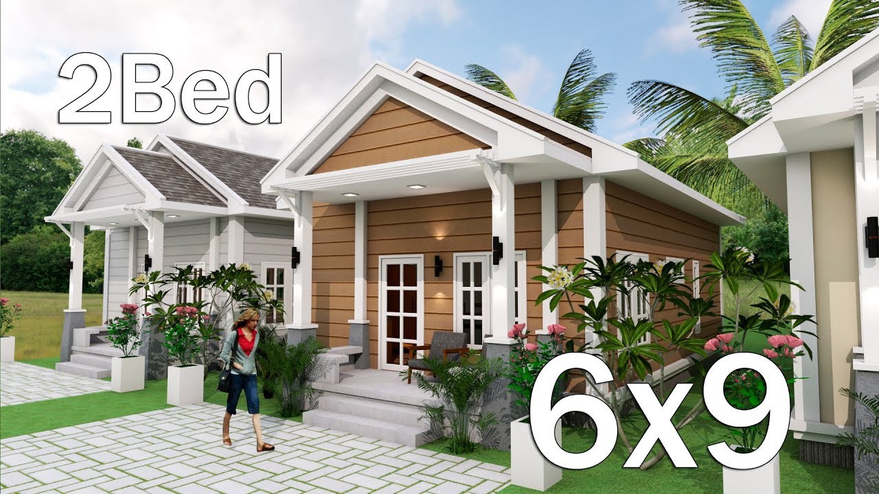 Sketchup Low Budget Home Plan 6x9 Meter 2 Bedrooms