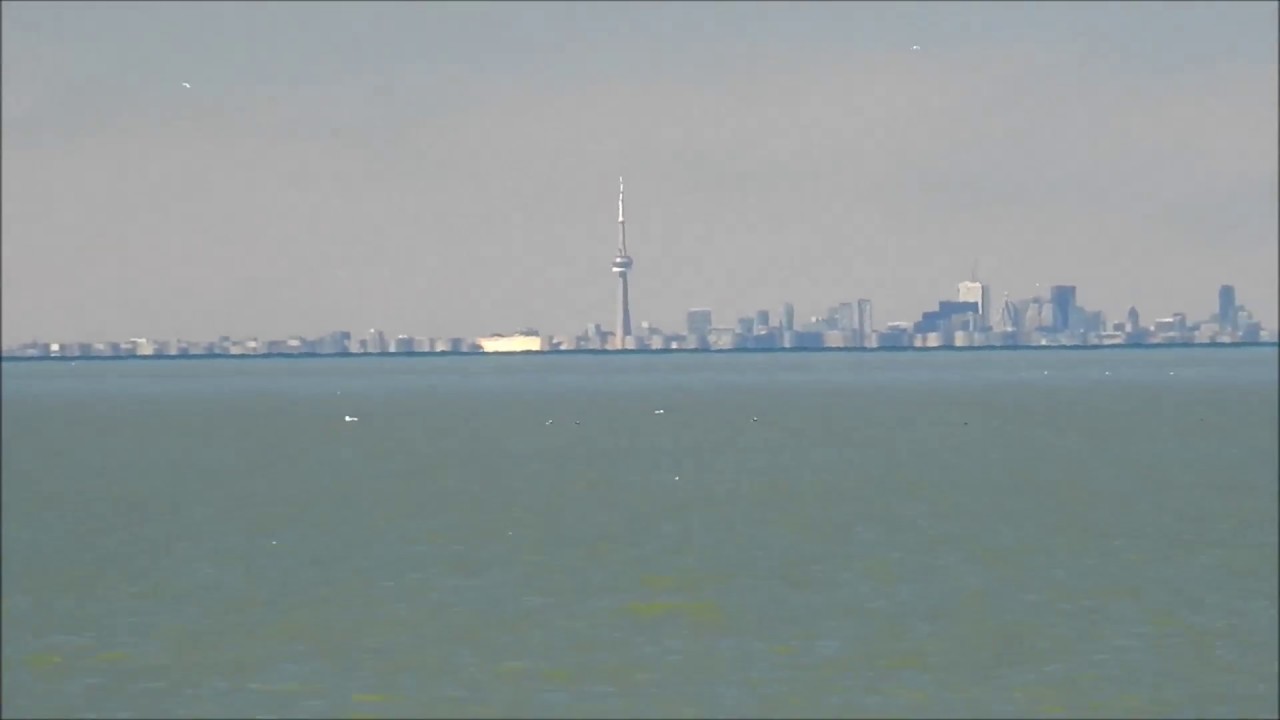 Rogers Centre from 6ft above Lake Ontario 30.84 miles away