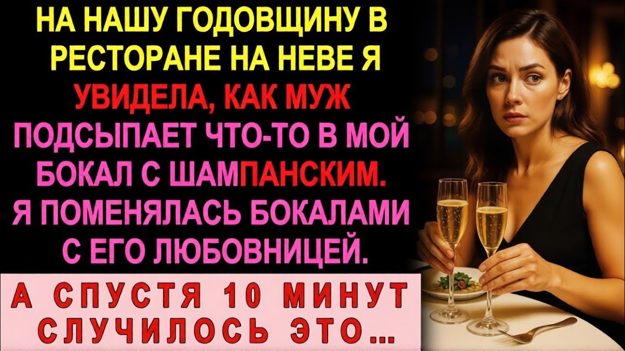 Муж готовил мне «подарок» на годовщину, но я поменяла бокалы. Через 10 минут гости побледнели…