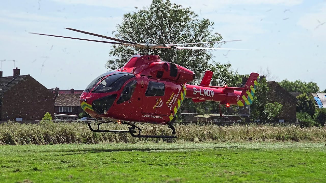 Air Ambulance MD902 start-up & takeoff Northolt