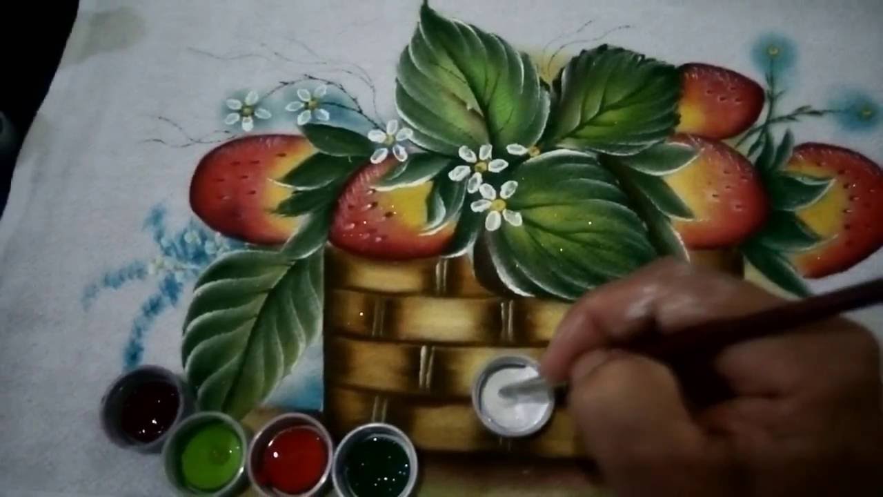 Roberto Ferreira - Como pintar morango e folha, passo a passo.