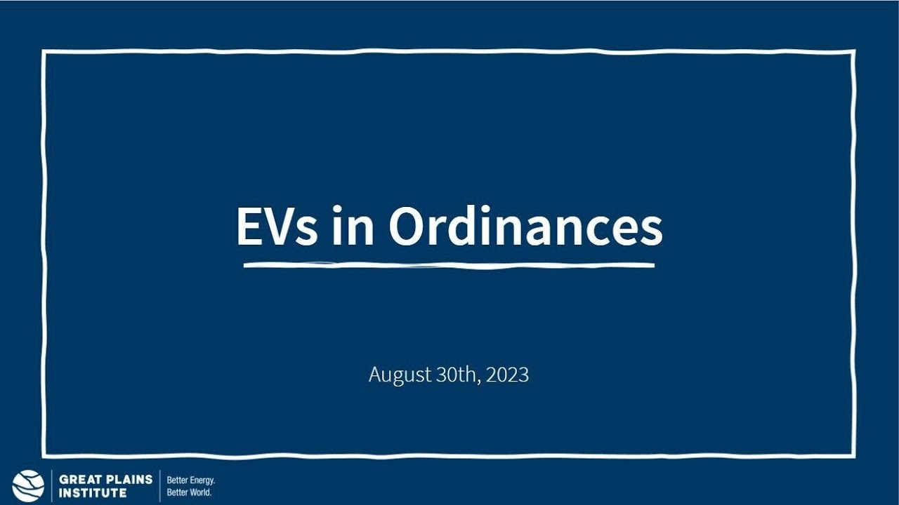 EVs in Ordinances