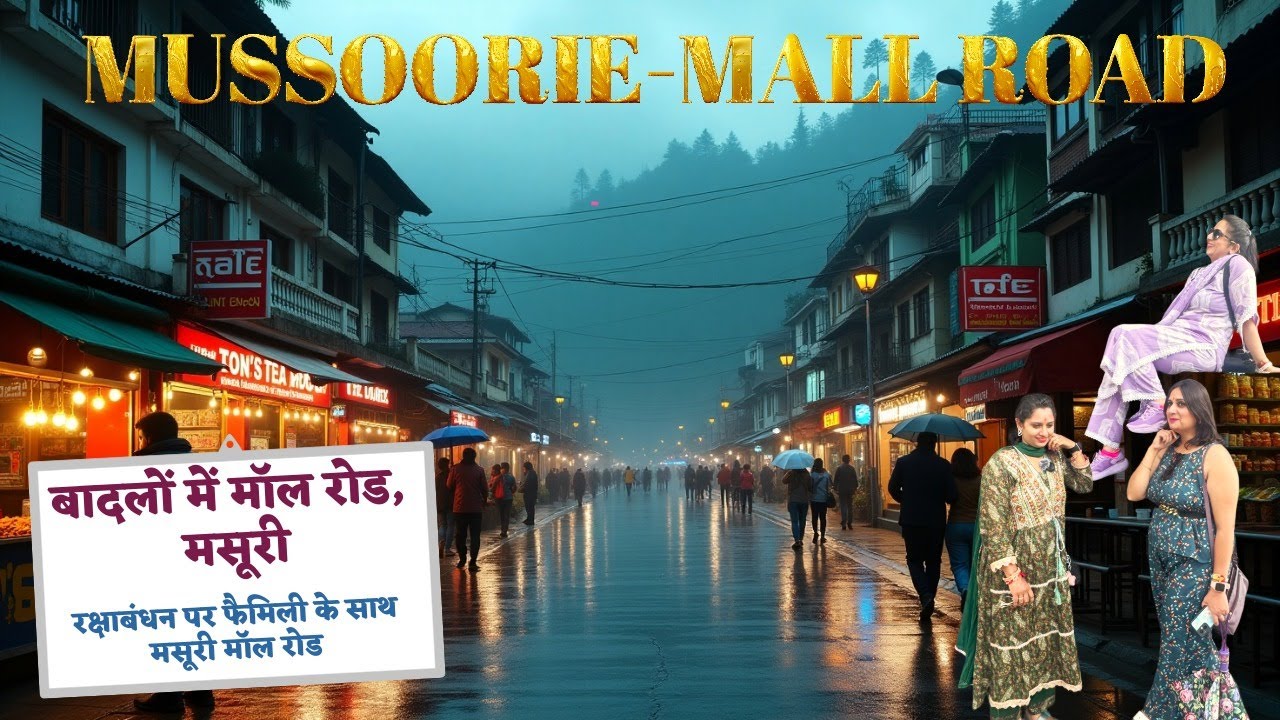 Mussoorie Mall Road | Cloud Covered Streets, Rainy Weather, & Family  | Raksha Bandhan