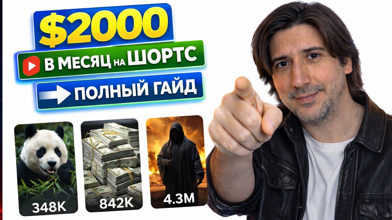 Как выйти на $2000/мес с YouTube Shorts — без съёмок