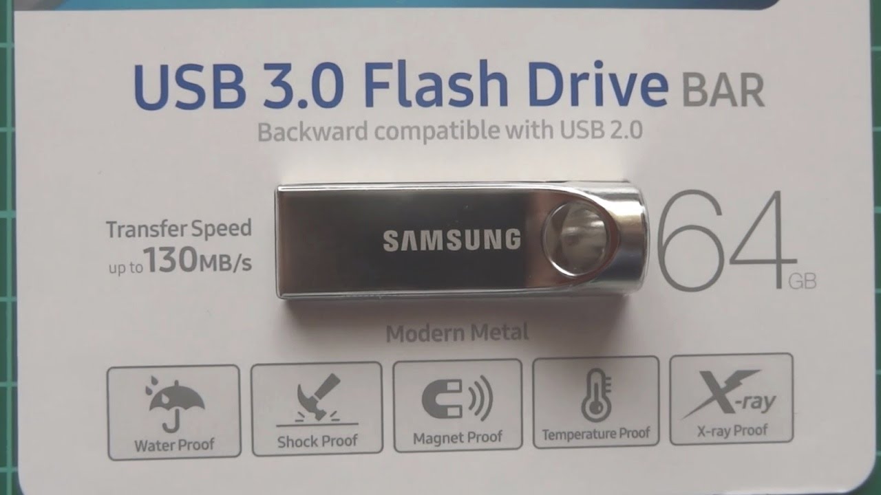 Samsung USB 3.0 Flash Drive BAR 64GB unboxing and benchmarks