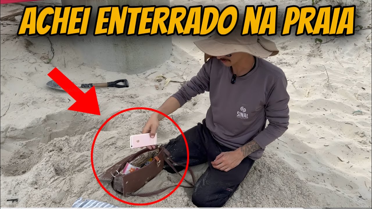 ELA ESQUECEU ONDE DEIXOU A BOLSA COM DOCUMENTOS ,Achei com meu detector na Praia 🏖️ 