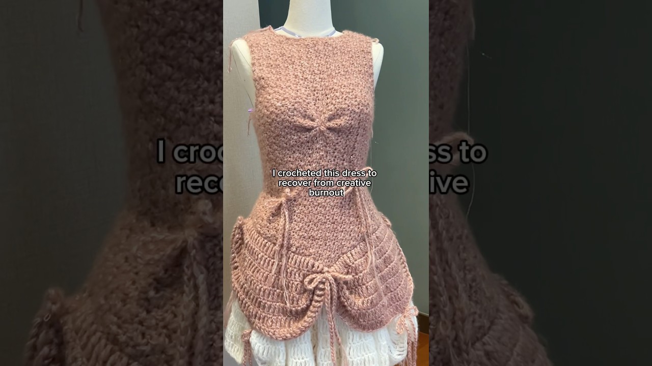 Followers designed a crochet dress with me #fashionschool #fashion #challenge #crochetwithme