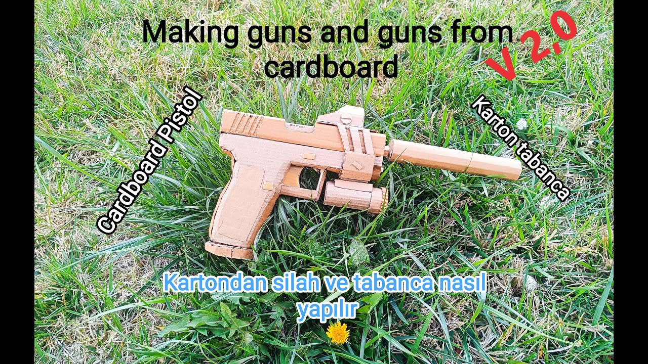 Kartondan Mekanik Tabanca Nasıl Yapılır - Dıy Cardboard Pistol ToTutorial -Cardboard gun 