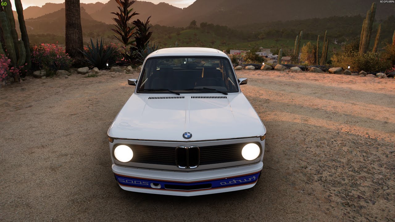 Forza Horizon 5 . BMW 2002 Turbo 1973 . Car Show Speed Jump Crash Test Drive . 4K 60fps.