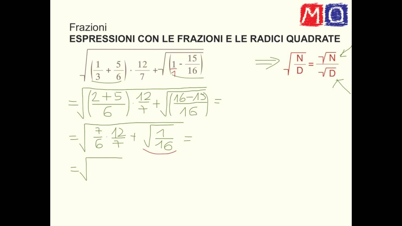 Espressioni con le frazioni e le radici quadrate