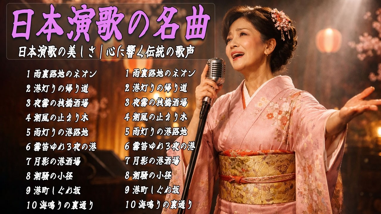 日本演歌 の名曲 メドレー 🔊🎶演歌と共に歩いた日々、哀しみも夢だった