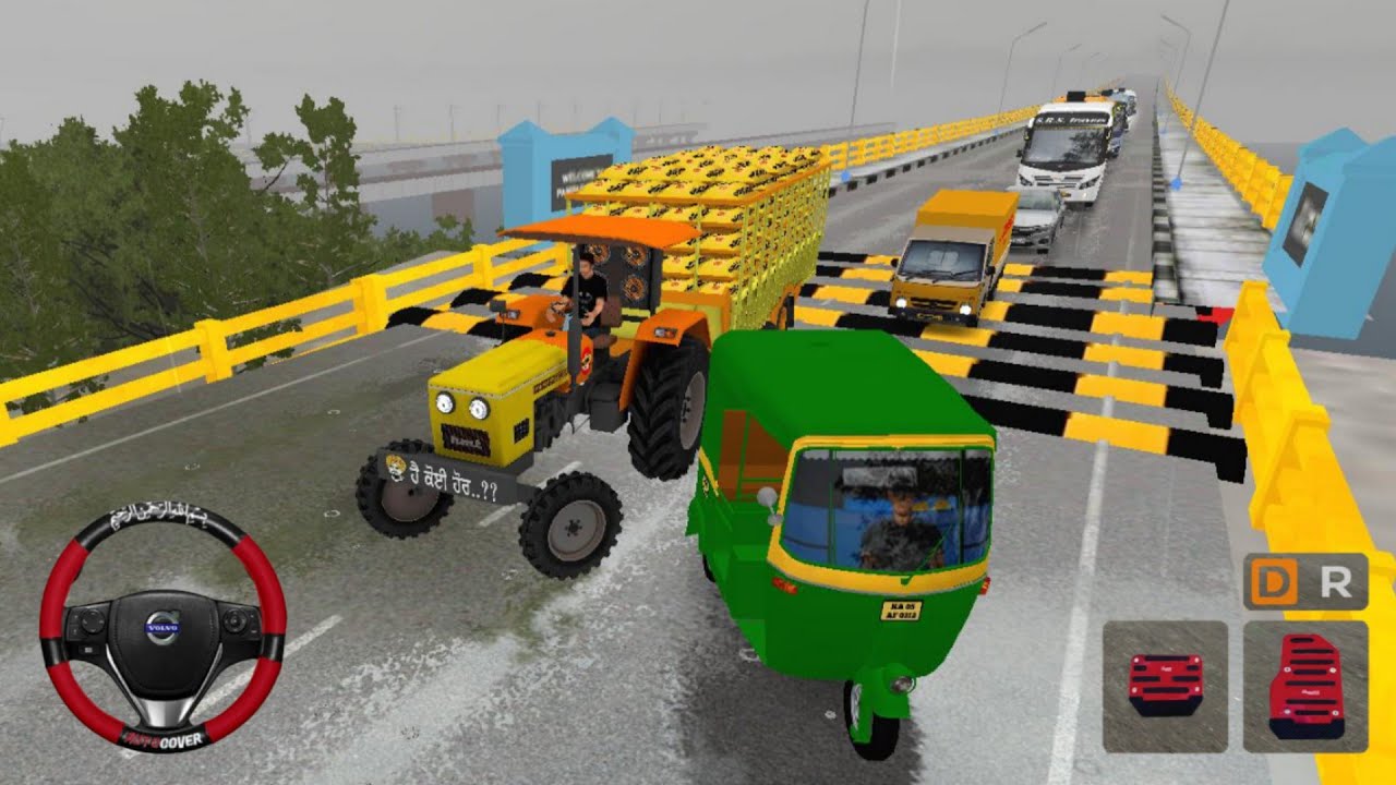 HMT Tractor 😱 Heavy Load Speed Breaker & Bridge Challenge | Bus Simulator Indonesia (BUSSID)