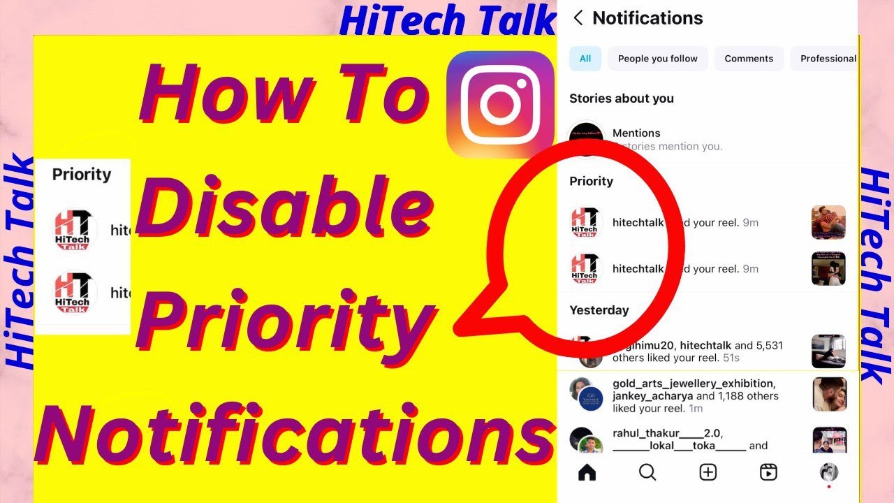 Priority Instagram Notifications | How to Disable Priority Notifications in Instagram | Hitechtalk