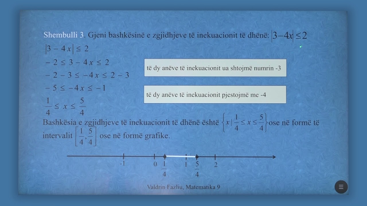 9 02 072 - Java 19 - Matematikë - Inekuacionet me vlerë absolute  Forma x a